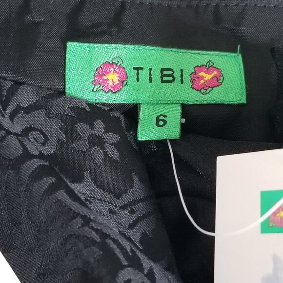 NEW TIBI Black Strapless Cocktail Dress 6 Womens Beaded Witchy Goth Tea Party - Picture 10 of 13